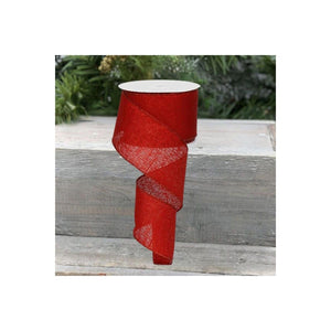 2.5" Metallic Royal Canvas Ribbon: Red (10 Yards)