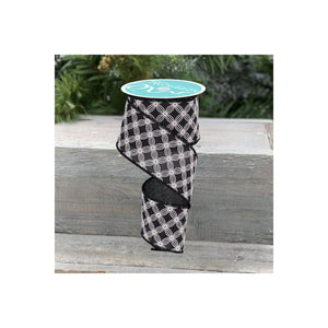 2.5" Multi Circles and Dots Ribbon: Black (10 Yards)