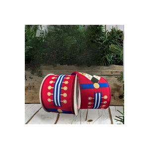2.5" Nutcracker Stripes Ribbon: Red & Blue