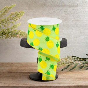 2.5" Pineapple Royal Ribbon: Green (10 Yards)