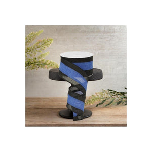 2.5" Police Support Ribbon: Black & Blue (10 Yards)