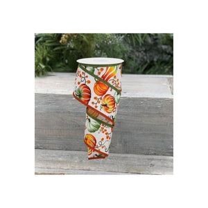 2.5" Pumpkins Bittersweet Ribbon: Moss Green (10 Yards)