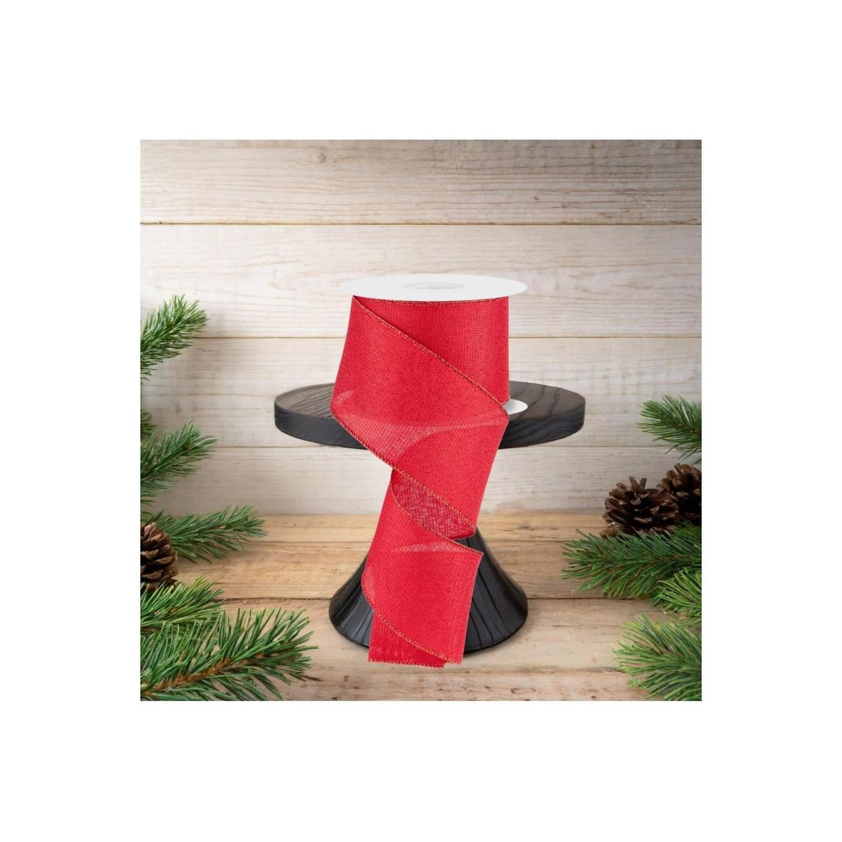 2.5" Red Metallic Royal Canvas Ribbon (10 Yards)
