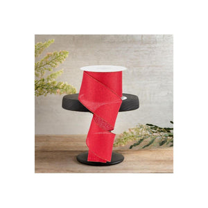 2.5" Red Metallic Royal Canvas Ribbon (10 Yards)