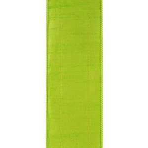 2.5" Regal Stripe Trimming Dupioni Ribbon: Lime/Pink (5 Yards)
