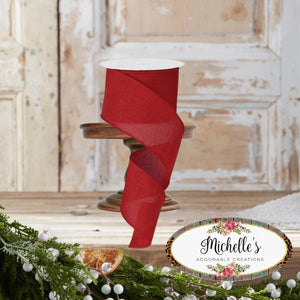 2.5" Royal Canvas Ribbon: Red (10 Yards)
