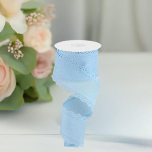2.5" Scalloped Edge Ribbon: Pale Blue (10 Yard)
