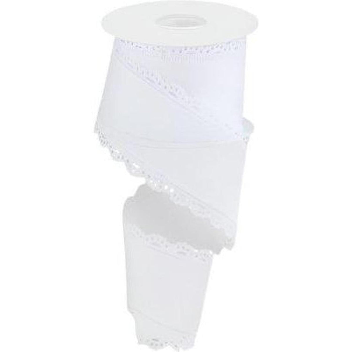 2.5" Scalloped Edge Ribbon: White (10 Yard)