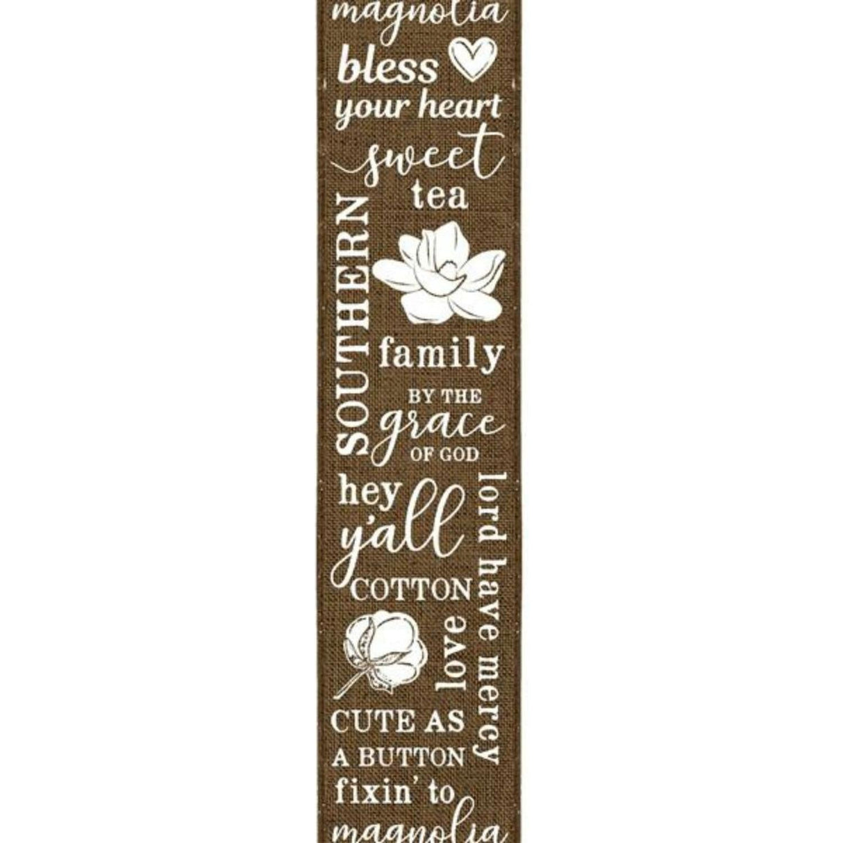 2.5" Southern Charm Royal Ribbon: Brown & White (10 Yards)