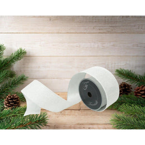 2.5" Sugar Plum Ribbon: White (10 Yards)