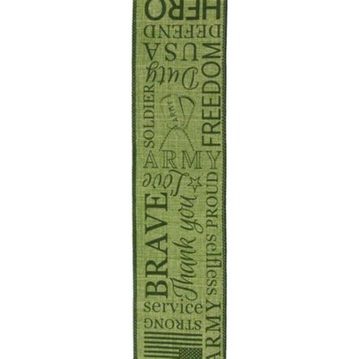 2.5" United States Army Ribbon: Army Green (10 Yards)