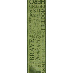 2.5" United States Army Ribbon: Army Green (10 Yards)