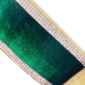 2.5" Winter Diamonds Ribbon: Emerald (5 Yards)