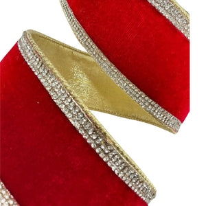 2.5" Winter Diamonds Ribbon: Red (5 Yards)