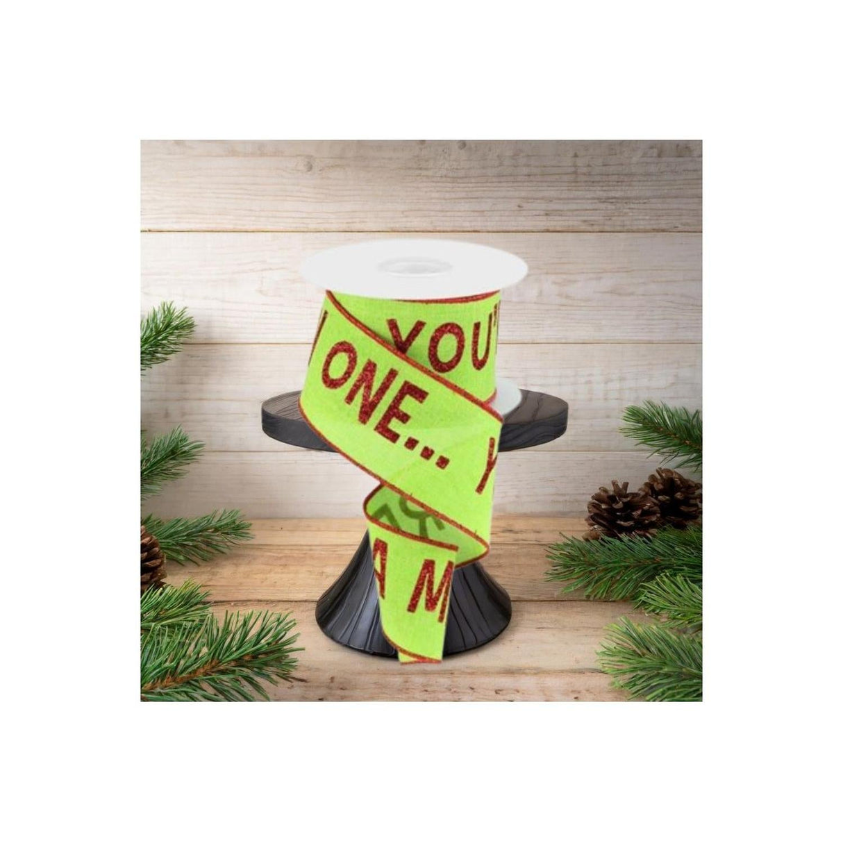 2.5" Your A Mean One Ribbon: Lime Green (10 Yards)