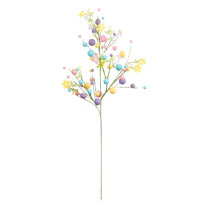 26" Egg, Berry & Flower Spray: Pastel Mix