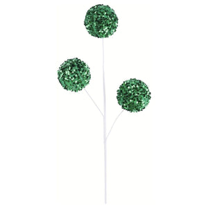 26" Sequin Ball Spray: Emerald Green