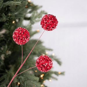 26" Sequin Ball Spray: Red