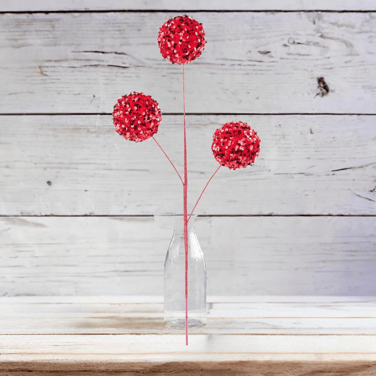 26" Sequin Ball Spray: Red