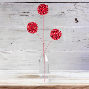 26" Sequin Ball Spray: Red