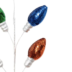 26" Sequin Light Bulb Spray: Traditional