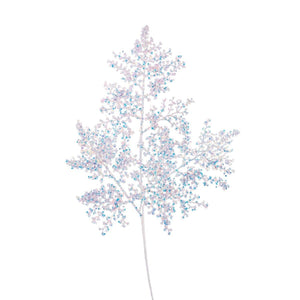 27" Glitter Metallic Fern Spray: Iridescent
