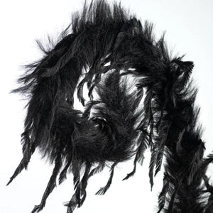 28" Furry Spiral Fuzzy Spray: Black