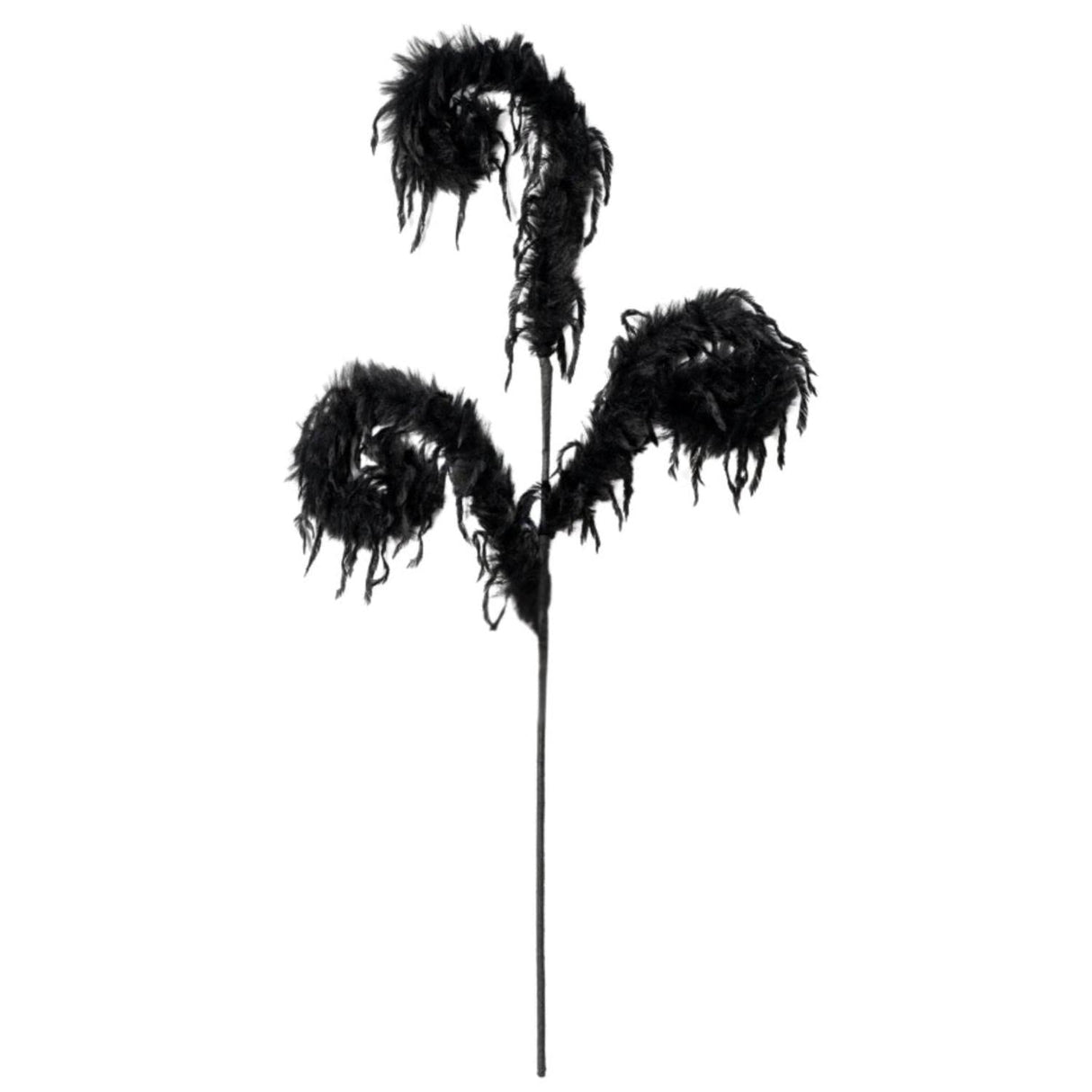 28" Furry Spiral Fuzzy Spray: Black