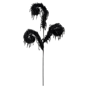 28" Furry Spiral Fuzzy Spray: Black
