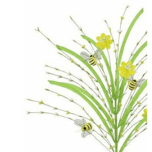 28" Grass Pip Flower Bumble Bee Spray