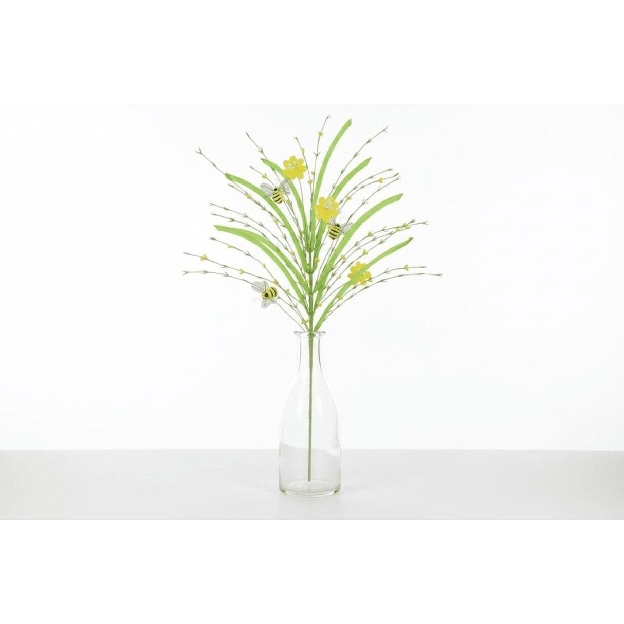 28" Grass Pip Flower Bumble Bee Spray