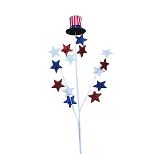 28" Patriotic Uncle Sam Hat Stars Spray