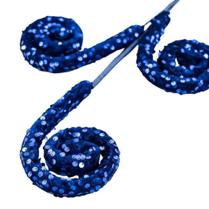 28" Sequin Curly Spray: Midnight Blue