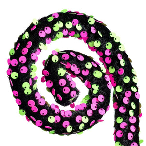 28" Sequin Spiral Curly Spray: Pink & Green