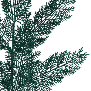 29" Glitter Fern Spray: Hunter Green