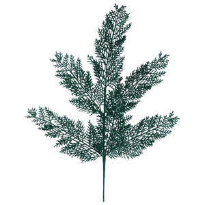 29" Glitter Fern Spray: Hunter Green