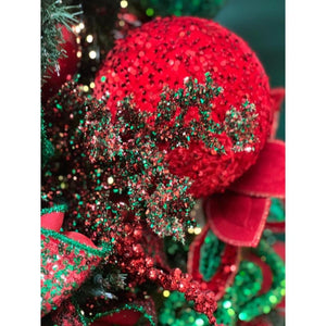 8" Sequin Ball Ornament: Red