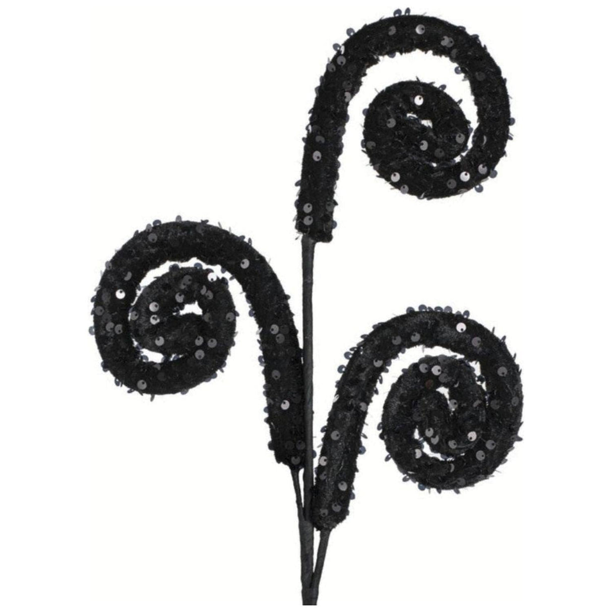 29" Sequin Curly Spray: Black