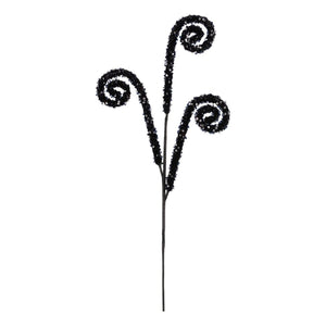 29" Sequin Curly Spray: Black