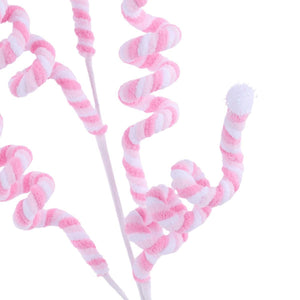 29" Velvet Rope Pom Pom Spray: Pink/White