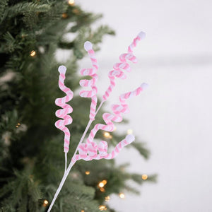 29" Velvet Rope Pom Pom Spray: Pink/White