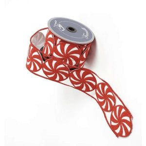 3" Peppermint Candies Ribbon (5 Yards)