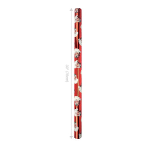 30in Reversible Santa Holiday Wrapping Paper: Red