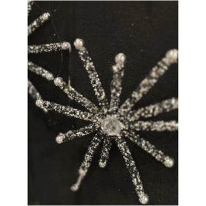 31" Diamond Bead Snowflake Spray