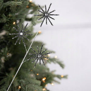31" Diamond Bead Snowflake Spray