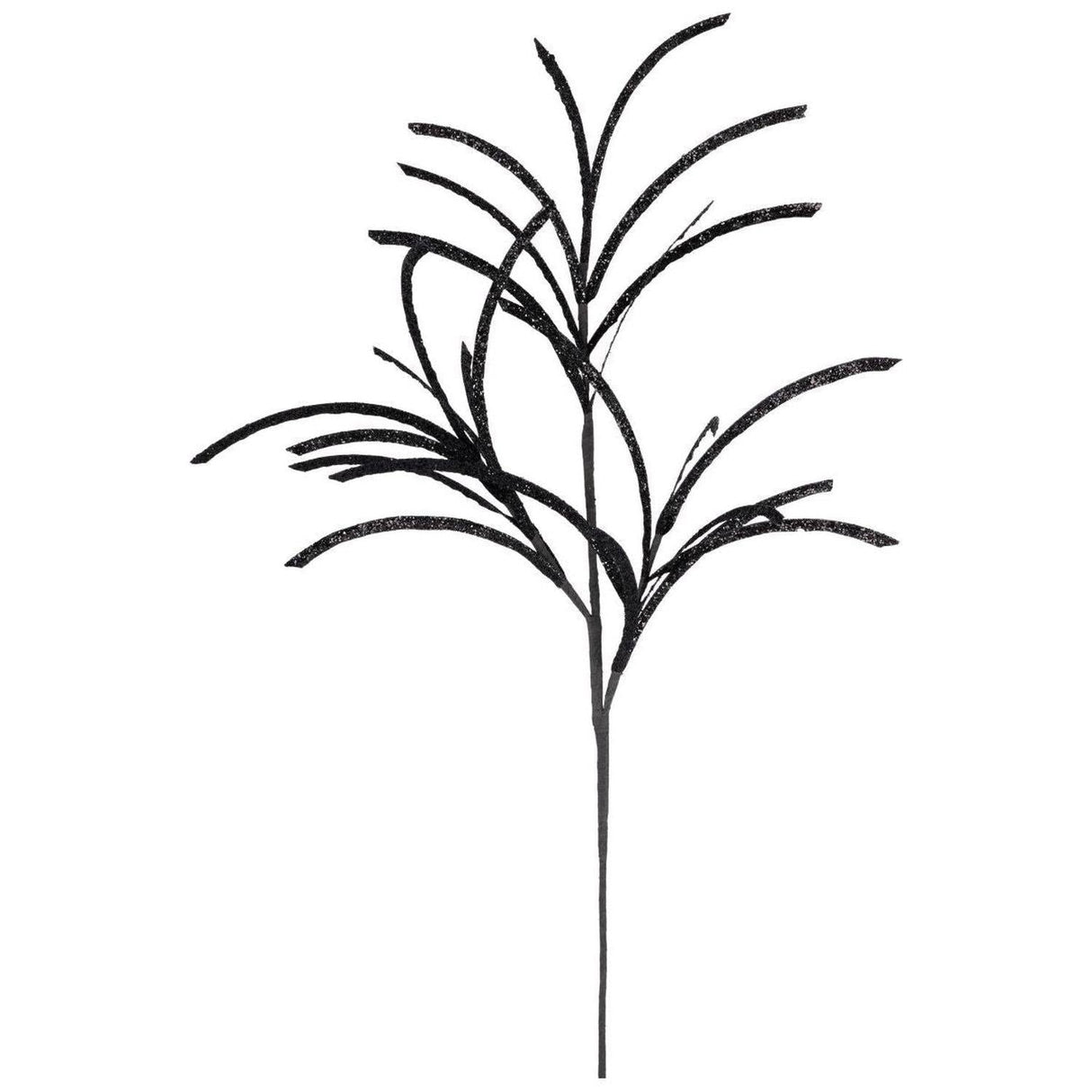31" Glittered Paper Grass Spray: Black