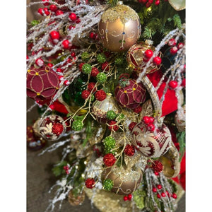 31" Twig Ball Spray: Red/Gold