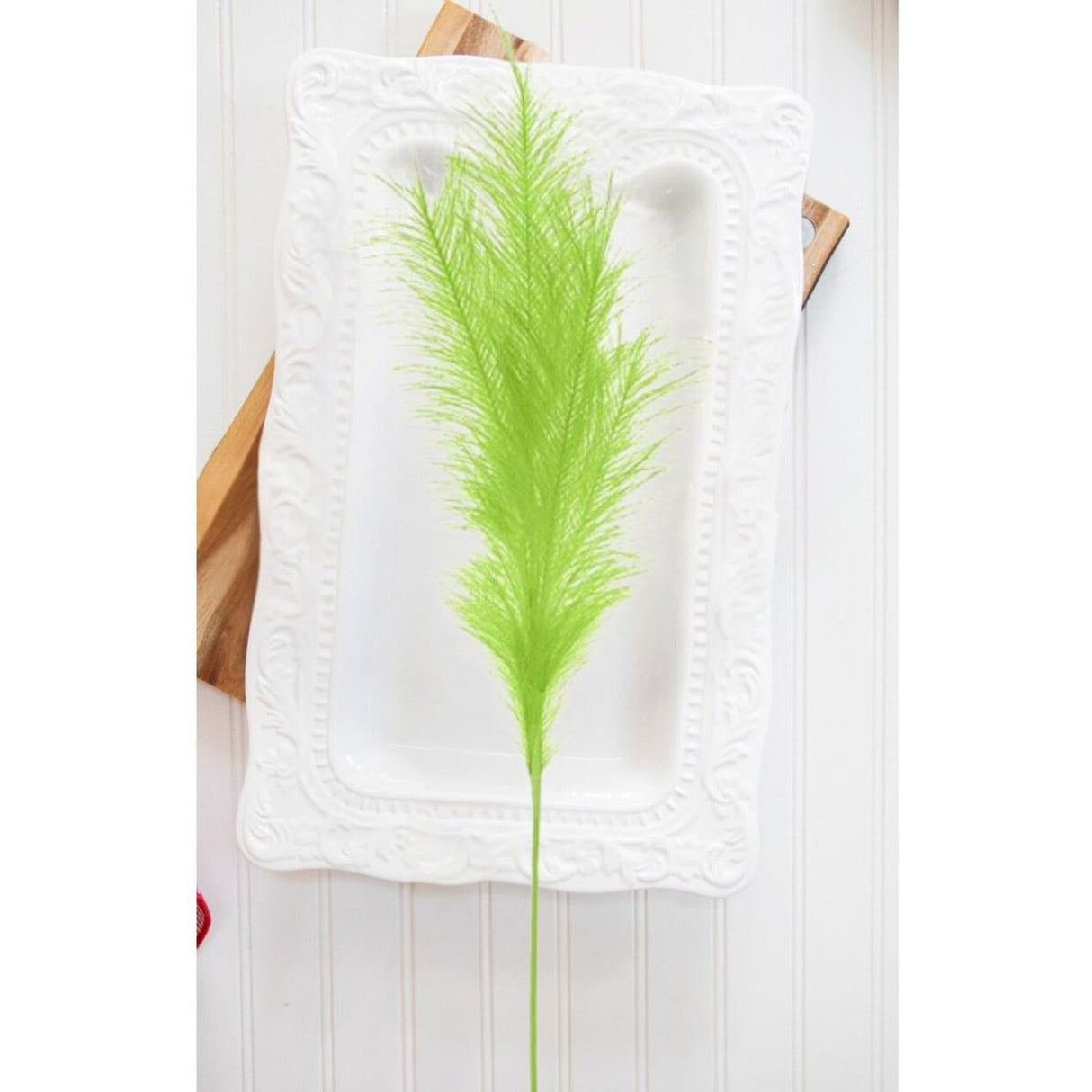 32" Fabric Grass Plume Spray: Lime Green
