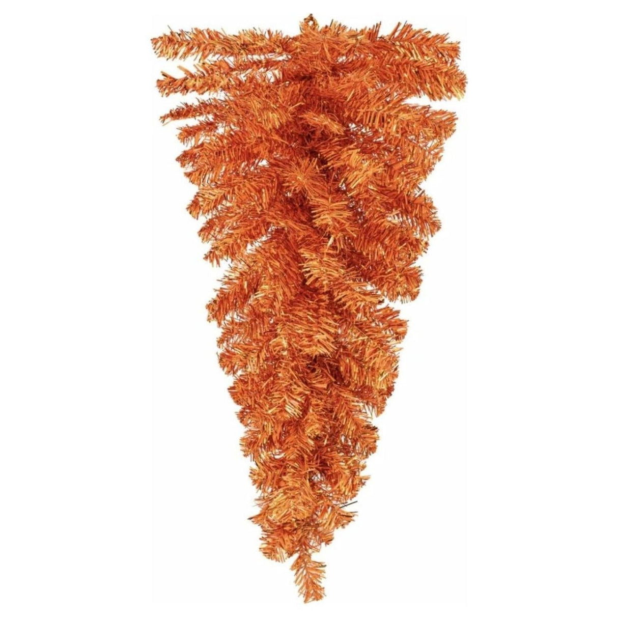32" Pine Tinsel Teardrop Swag: Metallic Orange