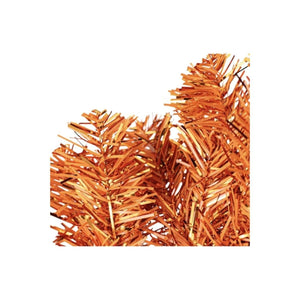 32" Pine Tinsel Teardrop Swag: Metallic Orange